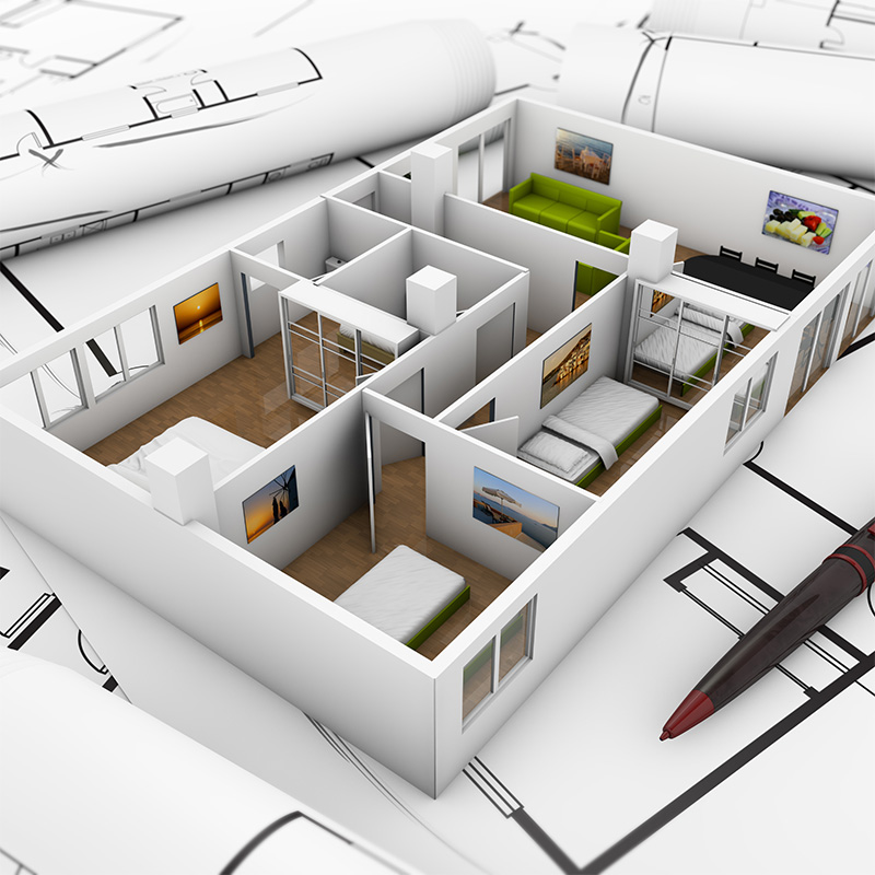 Prévisualisation 3D d'un aménagement intérieur